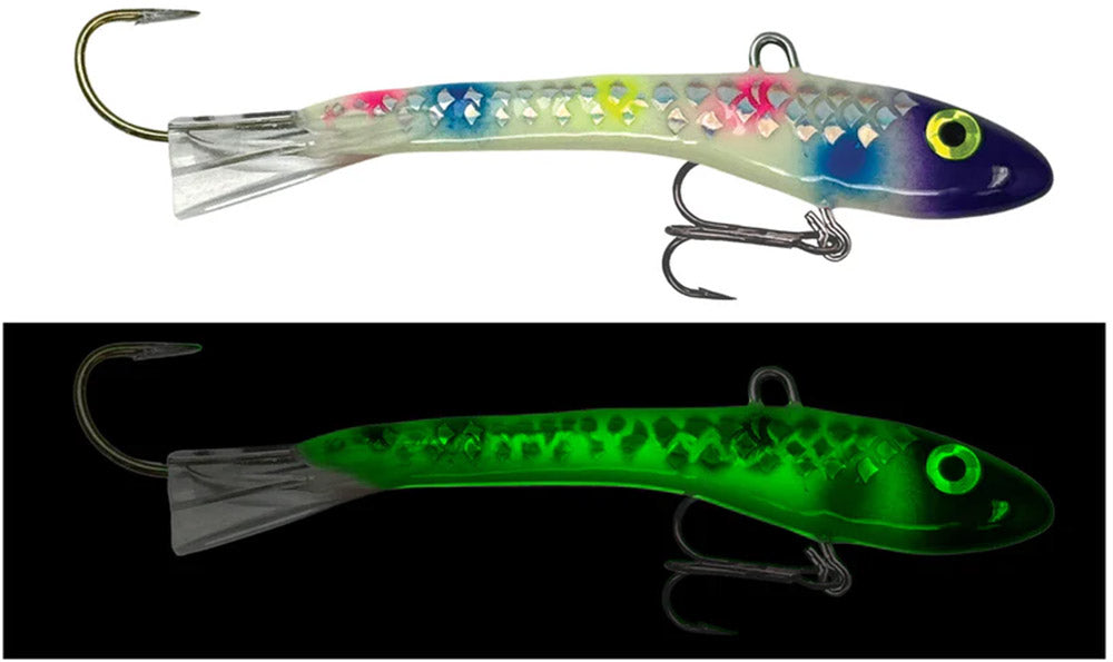 Moonshine Lures Rattling Shiver Minnow - Glow Bloody Scale