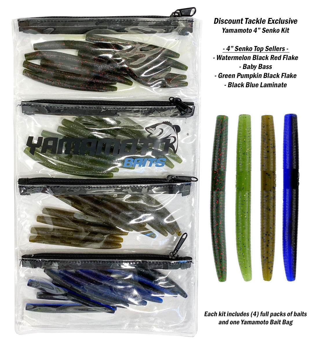 5 PB & J Stick Baits Wacky Plastic Worms Bass Fishing 10Pack