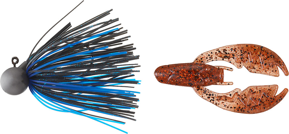 Keitech Tungsten Model II Football Jig & NetBait Tiny Paca Chunk Combo