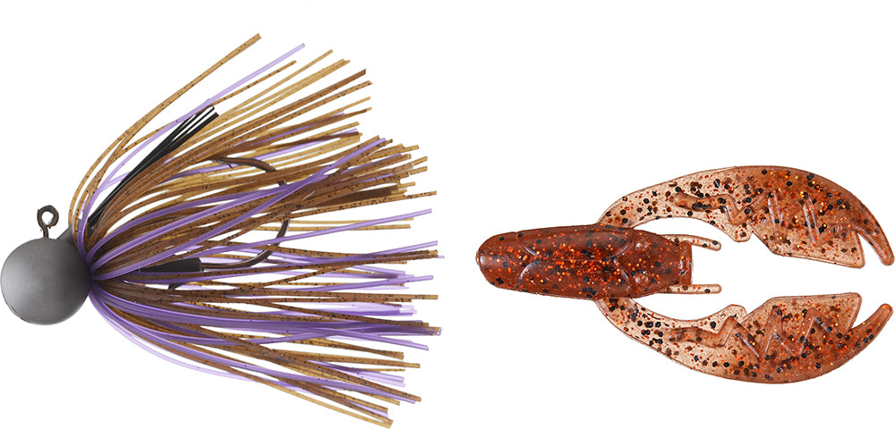 Keitech Tungsten Model II Football Jig & NetBait Tiny Paca Chunk Combo