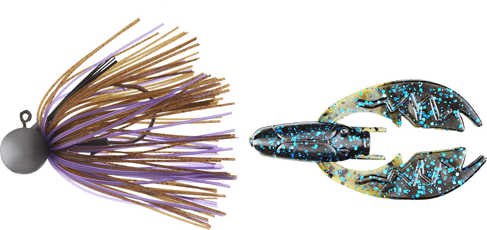 Keitech Tungsten Model II Football Jig & NetBait Tiny Paca Chunk Combo