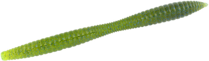 Baby Bass Chartreuse & Blue Flake, 7 inch - 5 pack