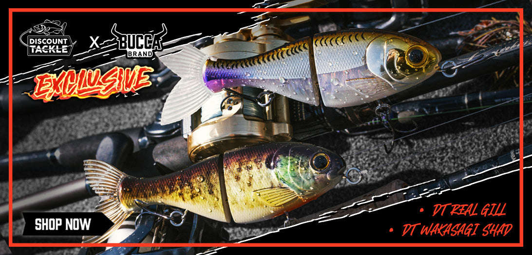Discount Tackle exclusive 6 inch Bucca Trick Shad colors