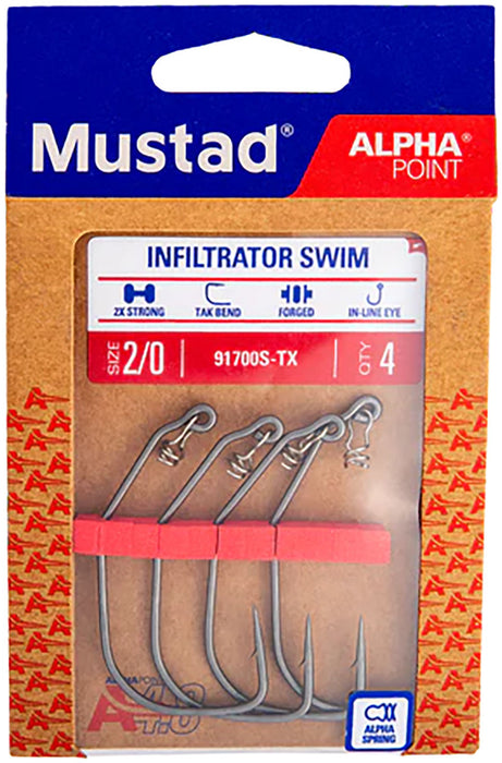 Mustad Alpha-Point Inline Infiltrator Swim Hooks