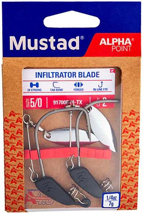 Mustad Alpha-Point Infiltrator Weighted Bladed Hook - 2 Pack