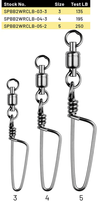 SPRO Power Ball Bearing Swivels w/Cosastlock Snap & Welded Rings - NSB Finish