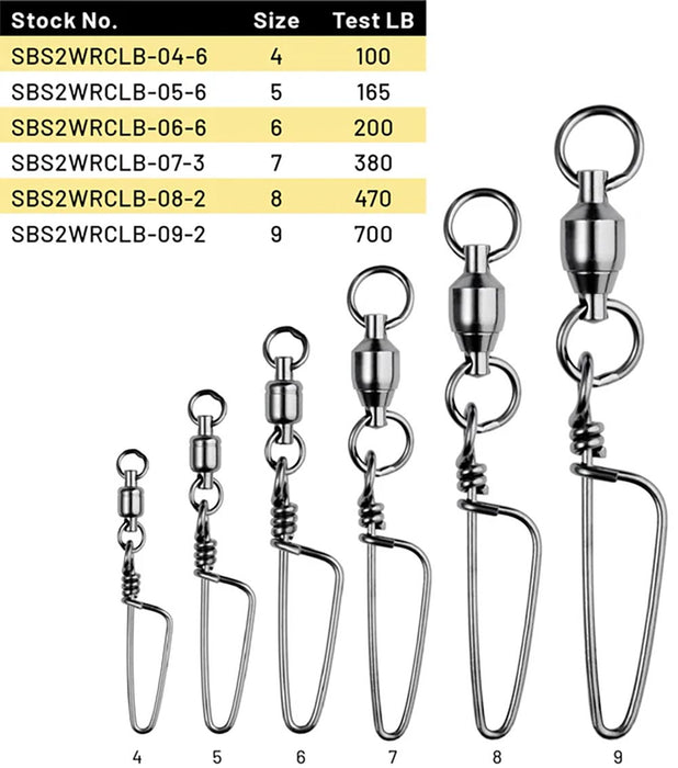 SPRO Ball Bearing Swivel w/Coastlock Snap & 2 Welded Rings - NS Black Finish