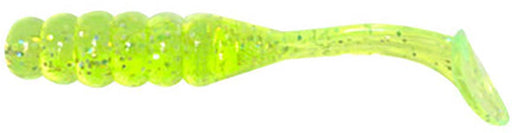Mr. Crappie Slabalicious Soft Plastic Paddle Tail Grub - 15 pack - Chartreuse Shiner