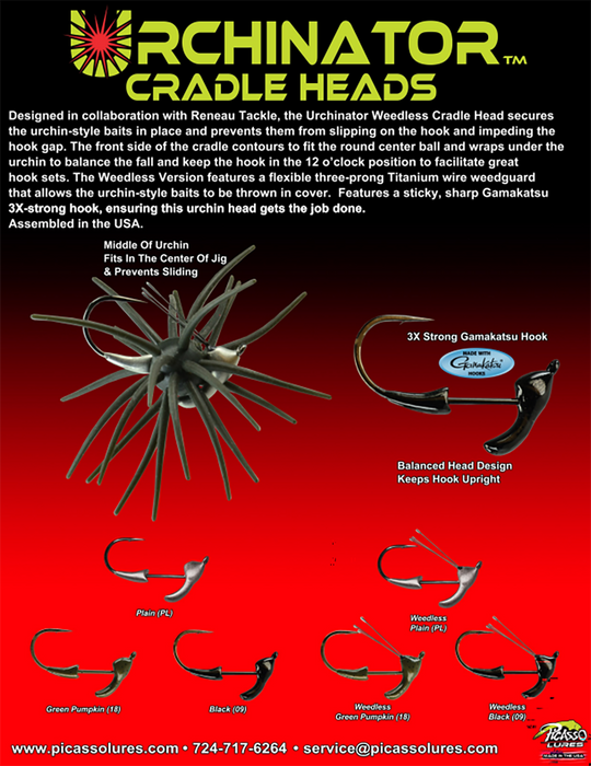Picasso Lures Urchinator Cradle Head Urchin Jigheads