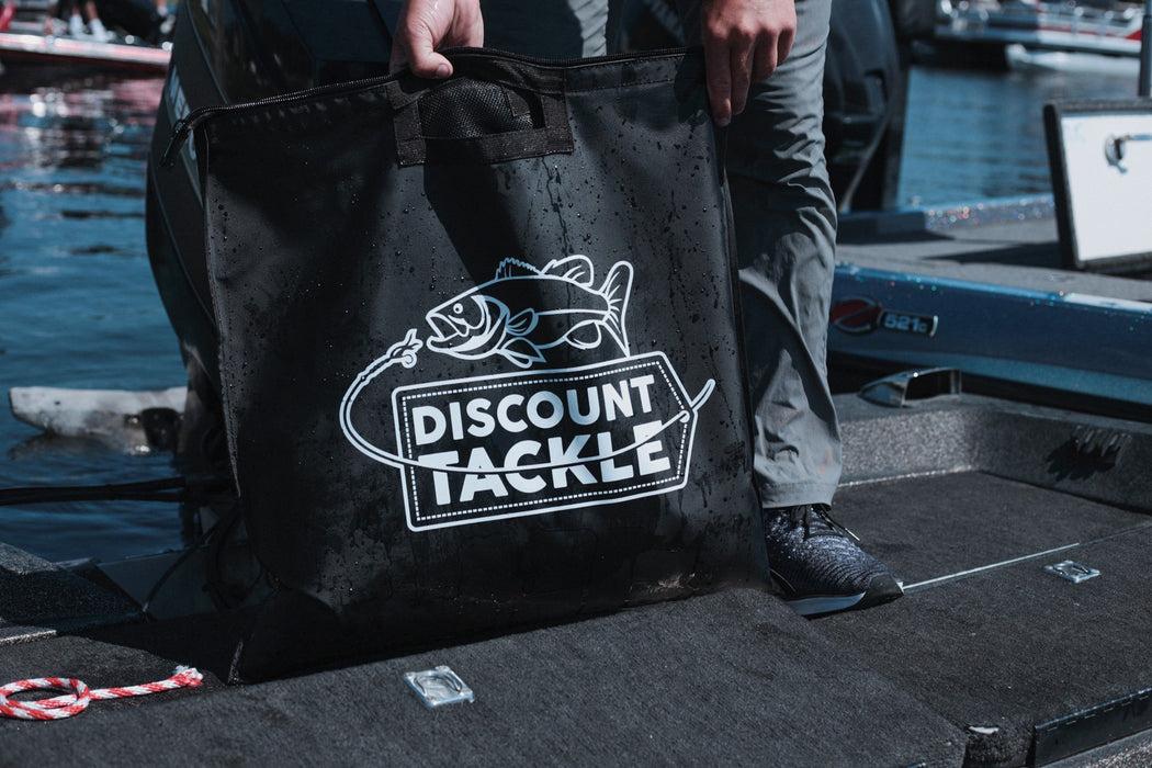 Discount tackle Accu-Cull tournament weigh-in bag with mesh liner, zipper, and handle