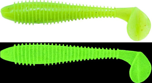 Keitech Fat Swing Impact 3.8 inch Soft Paddle Tail Swimbait - Clear Chartreuse Glow