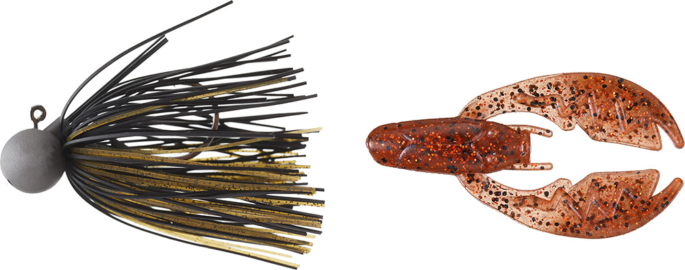 Keitech Tungsten Model II Football Jig & NetBait Tiny Paca Chunk Combo