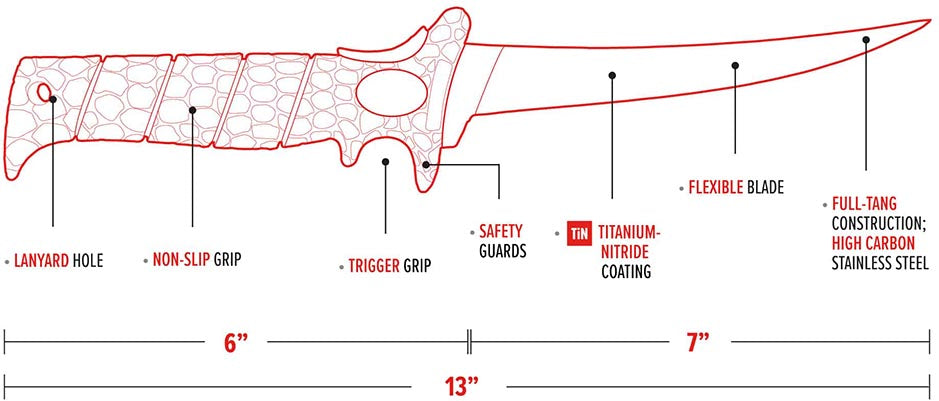 Bubba Tapered Flex Fillet Knife - 7 Inch