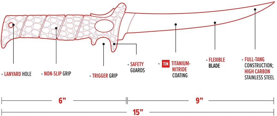 Bubba Tapered Flex Fillet Knife - 9 Inch