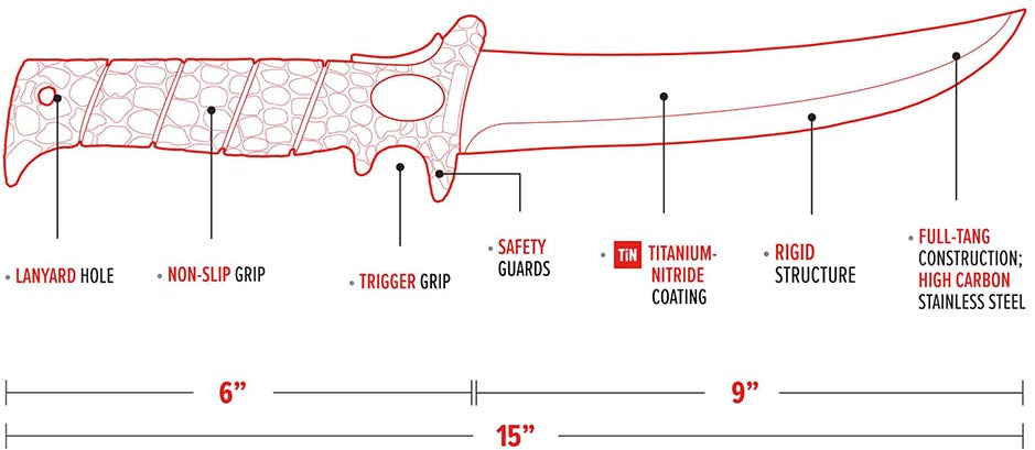 Bubba Stiff Fillet Knife - 9 Inch