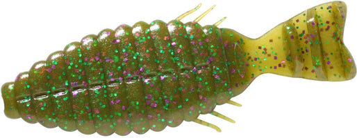 Green Pumpkin Purple & Green Flake, 2 inch