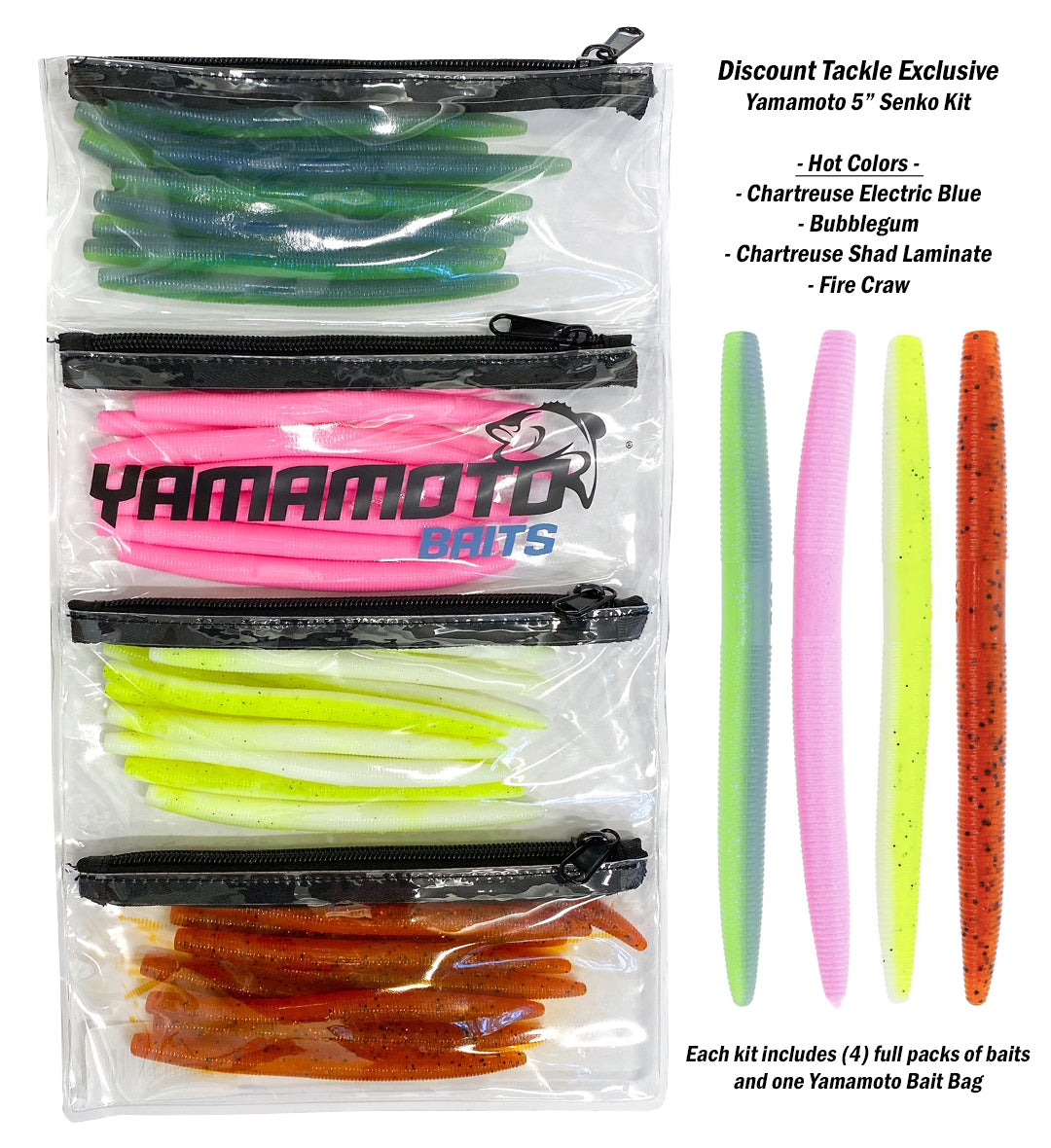 Gary Yamamoto Senko Kits - 40 Total Baits with Bag — Discount Tackle
