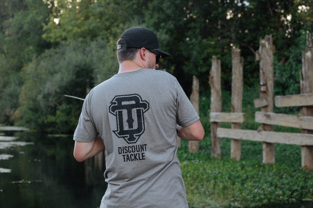 Discount Tackle fishing and lifestyle apparel. DT Interlock back design design.