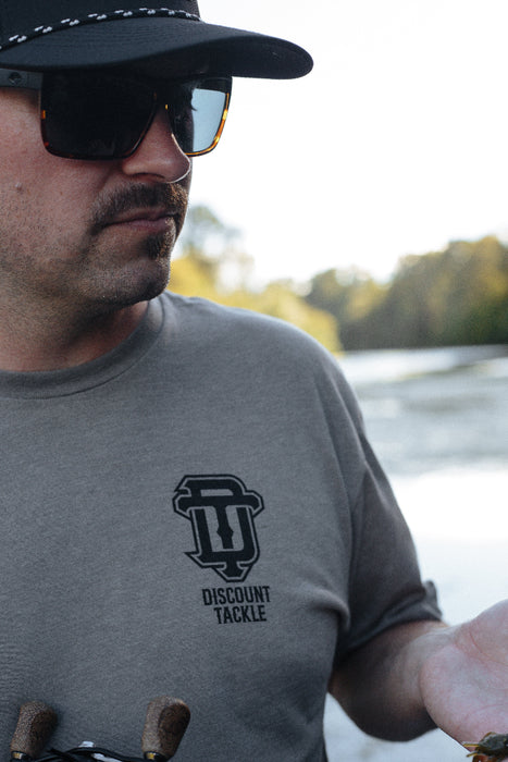 Discount Tackle fishing and lifestyle apparel. DT Interlock front design.