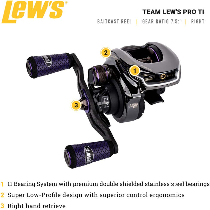 Team Lew's Pro-Ti Baitcast Reel - Left
