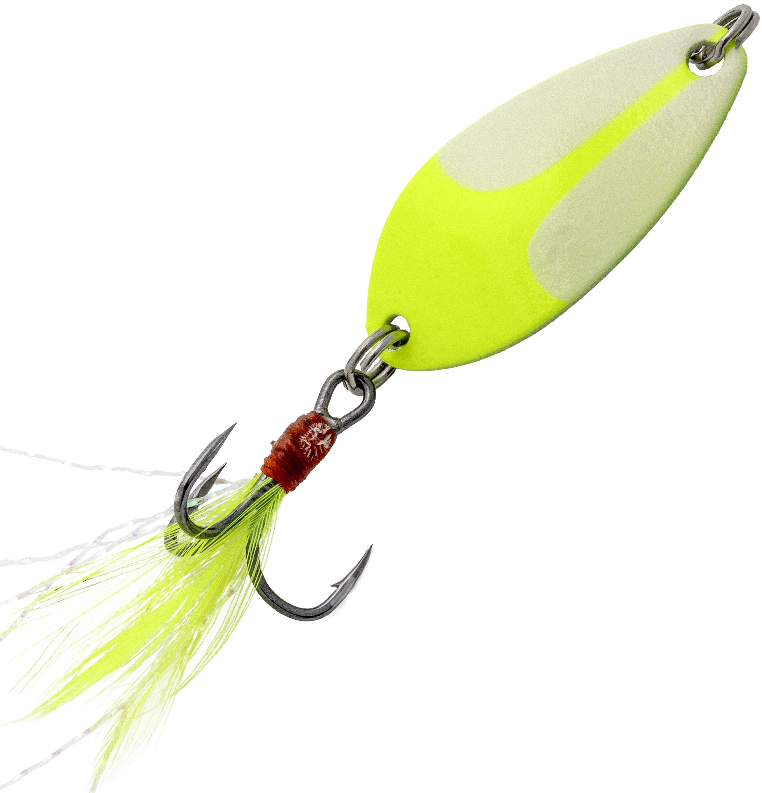 Mr. Crappie Jack Knife Spoon Red Chartreuse 1in MRCJKF1-187