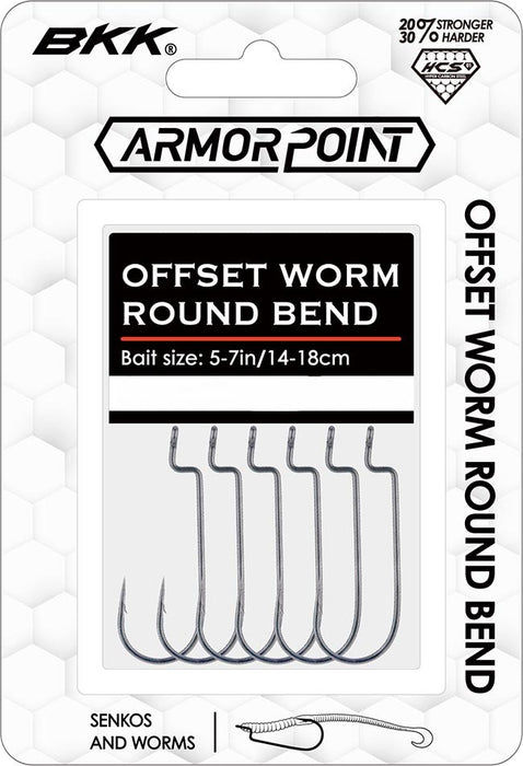 BKK Armor-Point Offset Round Bend Worm Hooks