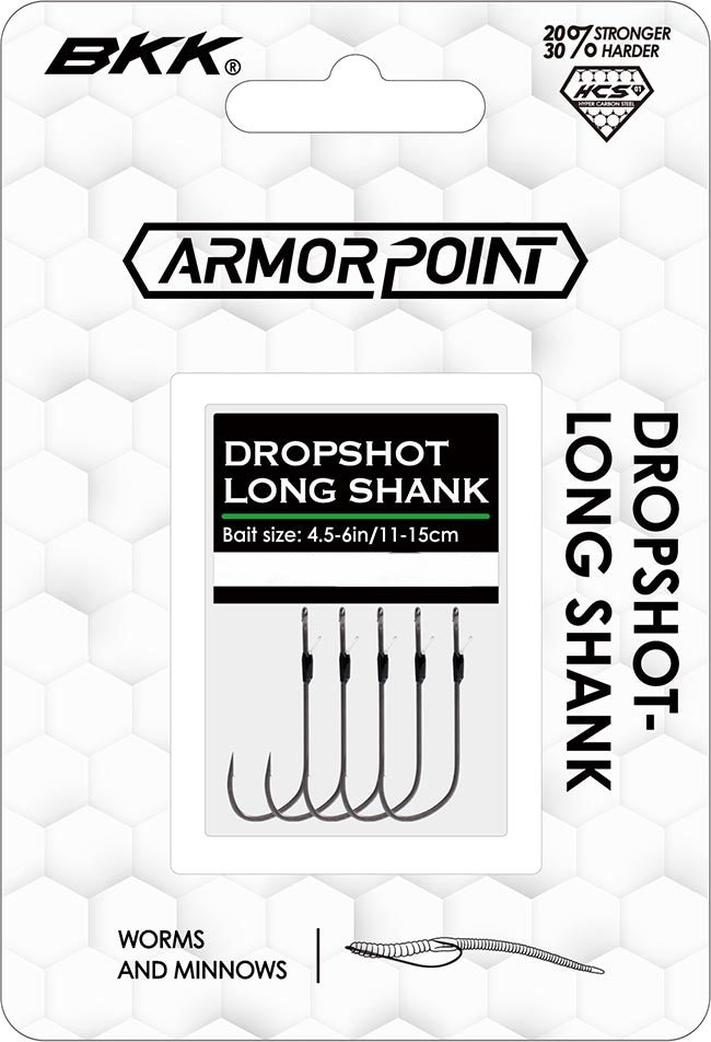 best size hook for drop shot fishing BKK Armor-Point Long Shank Dropshot 2/0 Tilted Hook Point Design made in sweden Troutbeads Review | Trout Size,Color & Suitable Bait Weight:SiC834BFS, Peek