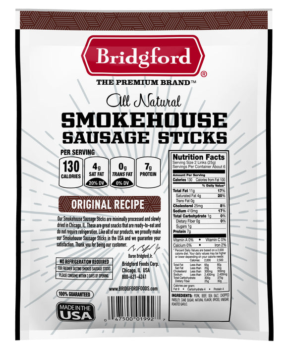 Bridgford Smokehouse Sausage Sticks 5 oz