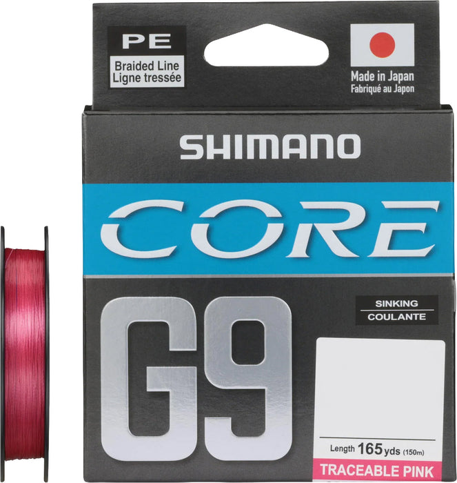 Shimano Core G9 Pink Braided Line - 165 Yard Spools