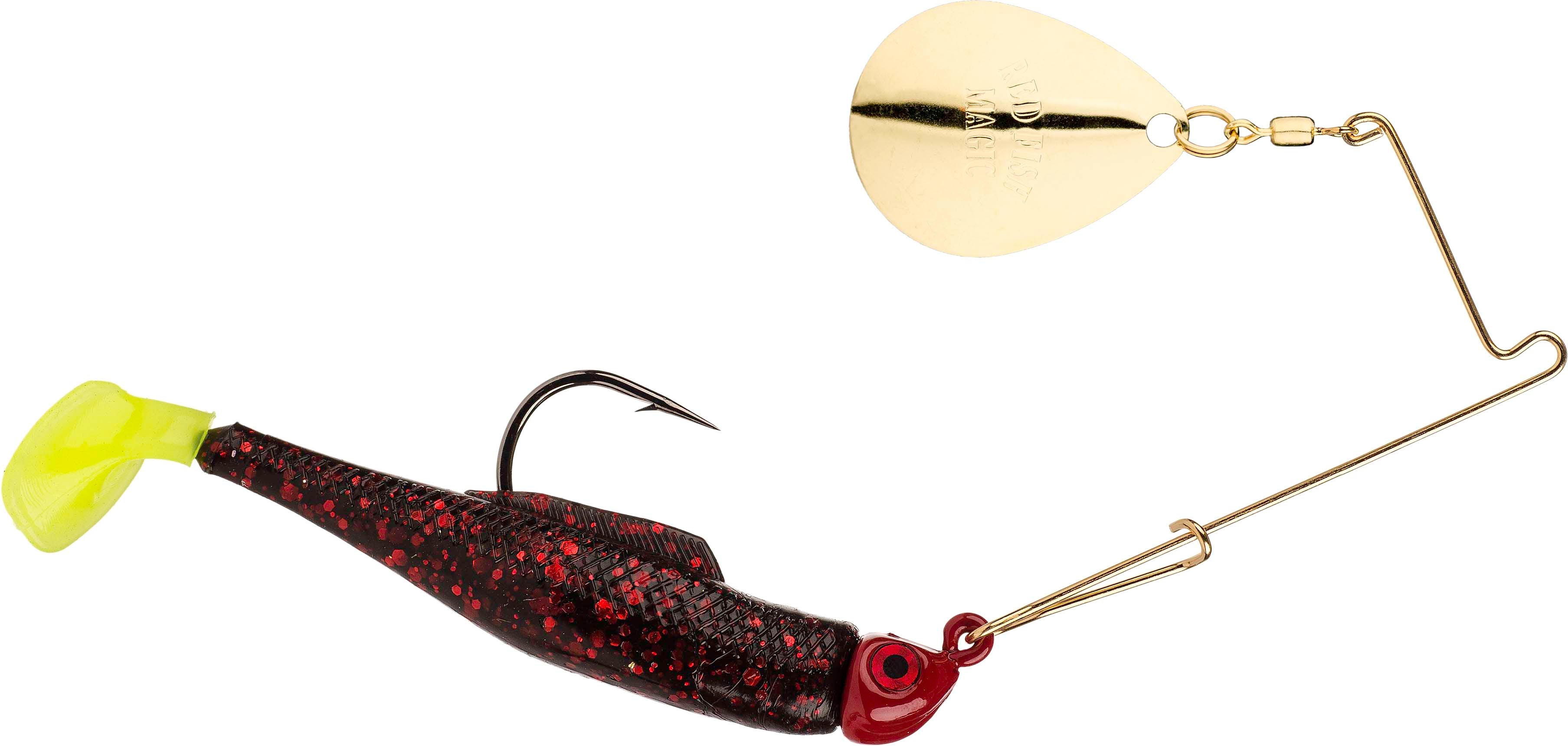 Strike King Redfish Magic Black Neon Chartreuse Tail/Red Head / 1/4oz