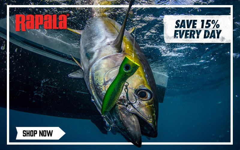 Save 15% everyday on Rapala saltwater fishing tackle at Discount Tackle