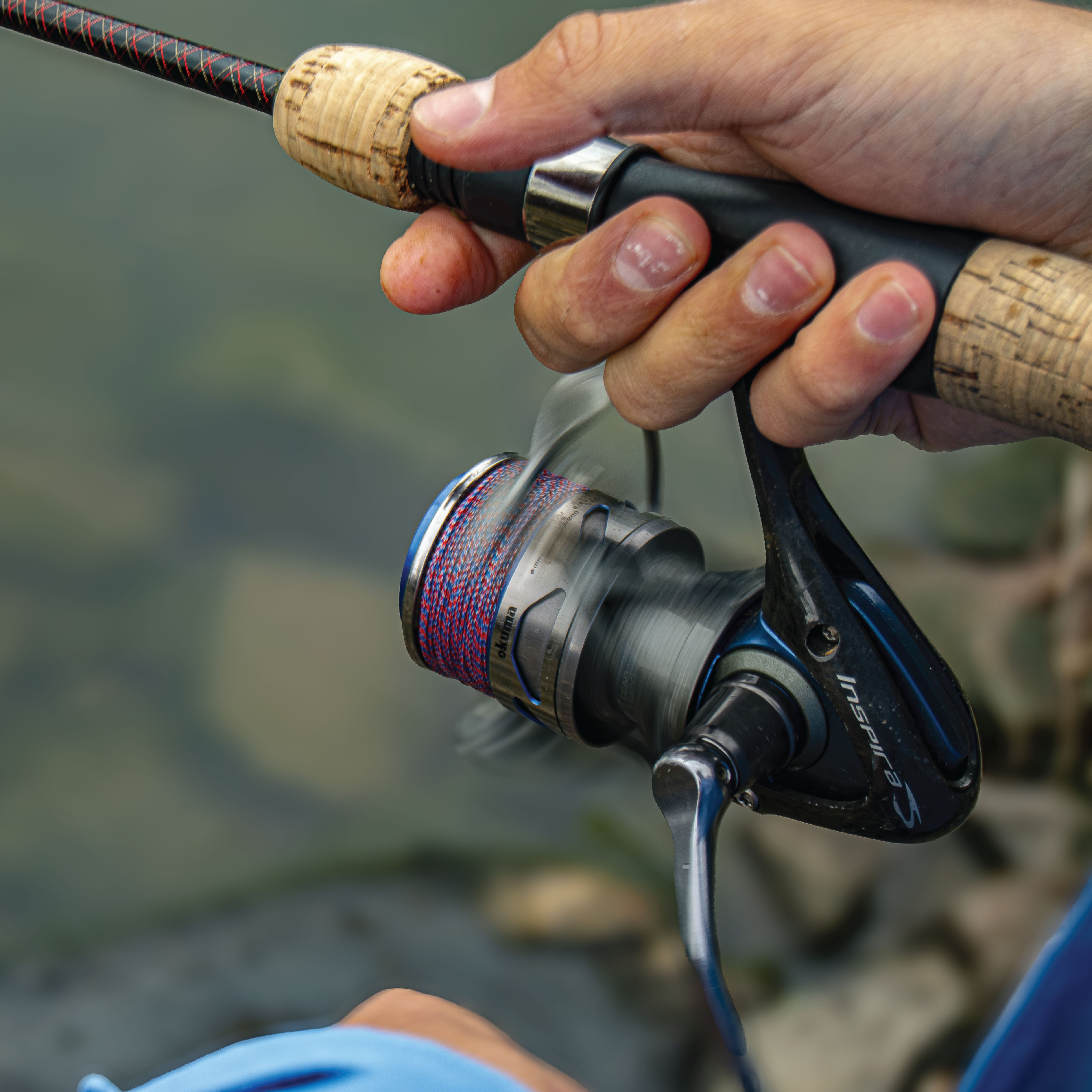 red white and blue braided fishing line Reaction Tackle Sea Blue, Size: 30 lbs yard braided fishing line with low stretch Offshore Angler Magibraid Tournament-Grade Dacron