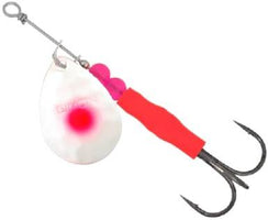 Simon Hammered Colorado Blade Spinners - Gold Pearl Pink Dot