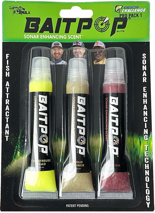 BaitPop Elite Sonar Enhancing Scent With Sparklscales Pro Packs - 3 CT