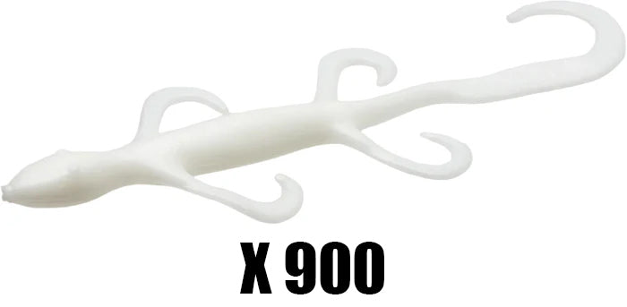 Zoom Lizard 6 Inch White Creature Bait MEGA BLOWOUT - 100 Packs