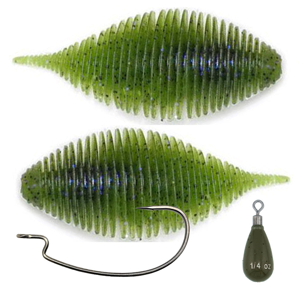 bellows fishing lure Geecrack Bellows Gill 3.8 Inch Floating Free-Rig Kit — Discount Tackle