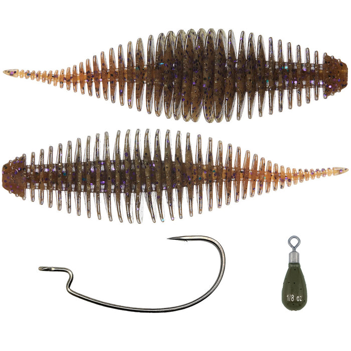 Geecrack Bellows Shad 3.8 Free-Rig Kit