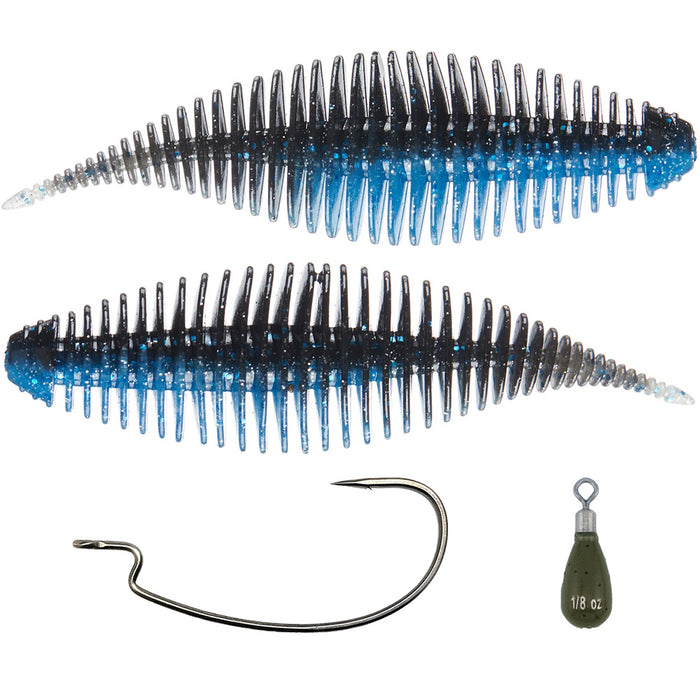Geecrack Bellows Shad 3.8 Free-Rig Kit