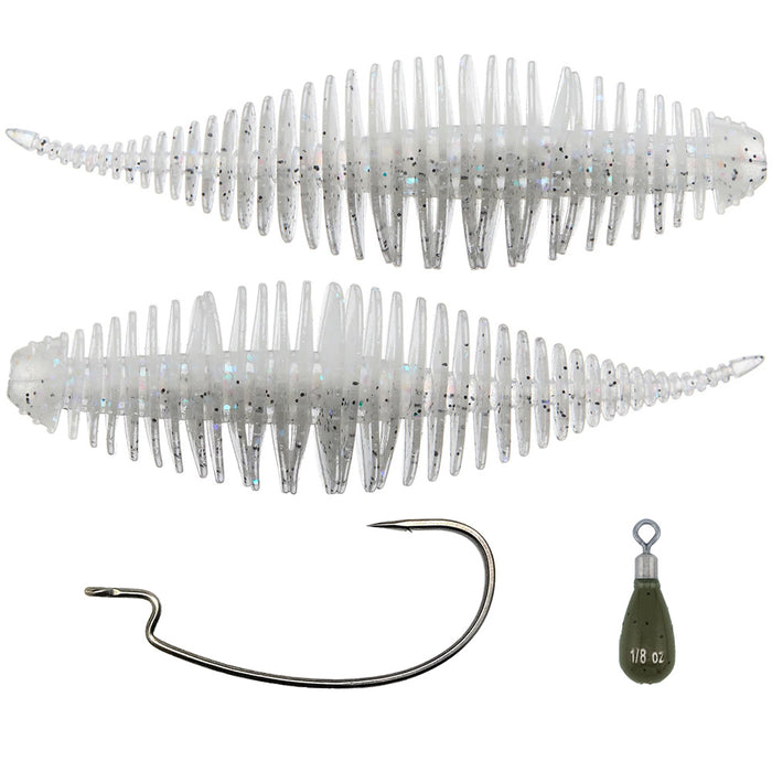 Geecrack Bellows Shad 3.8 Free-Rig Kit
