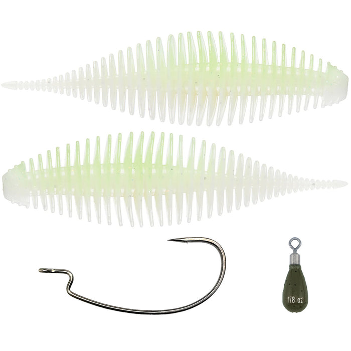 Geecrack Bellows Shad 3.8 Free-Rig Kit