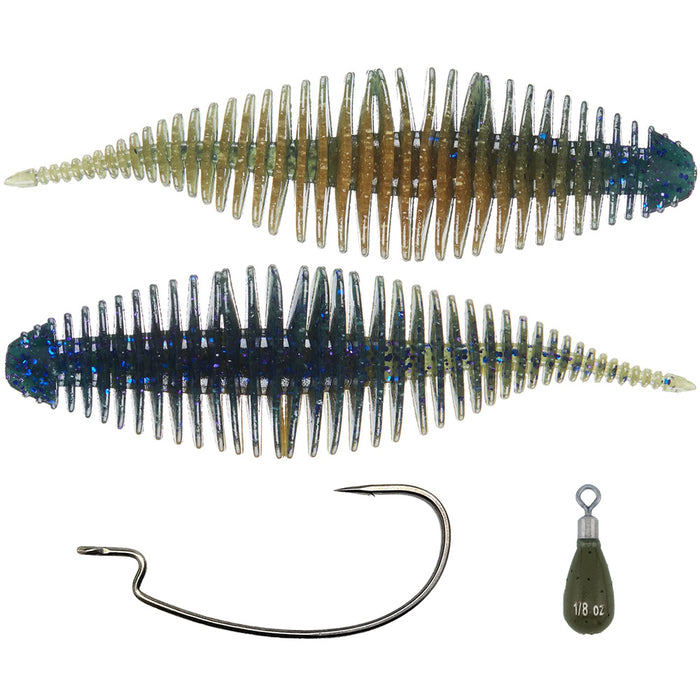 Geecrack Bellows Shad 3.8 Free-Rig Kit