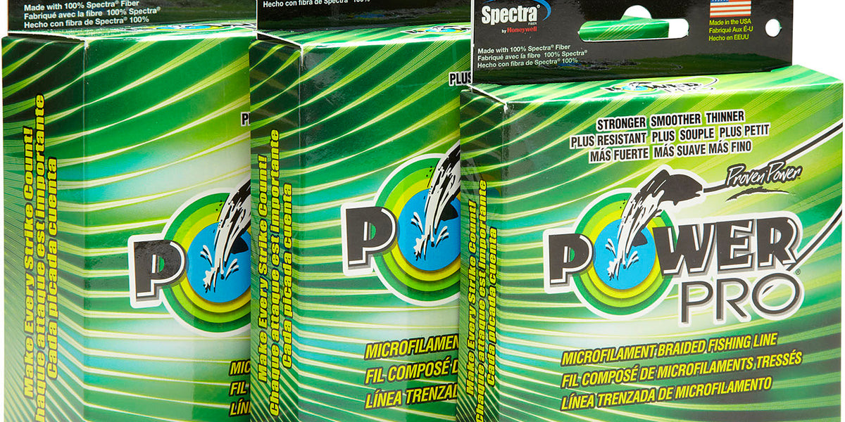 spectra fiber braided fishing line Power Pro Hi-Vis Yellow 65lb / 1500yd Fish PowerPro Super 8 Slick V2 Braided