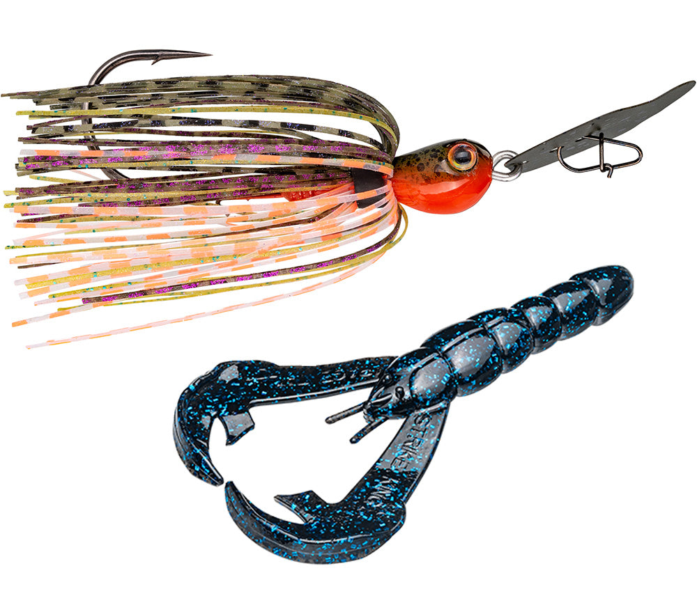 Strike King Thunder Cricket 5/8 Oz Fire Craw - Swimbait Fishing Lure With Vibrating Blade Strike King Thunder Cricket 5/8 Oz Fire Craw - Swimbait Fishing Lure With Vibrating Blade