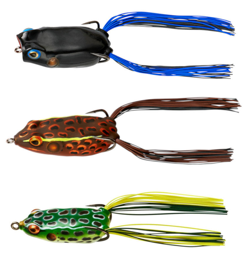 Booyah 3-Piece Hollow Body Frog Combo Pack Bass Fishing Lure