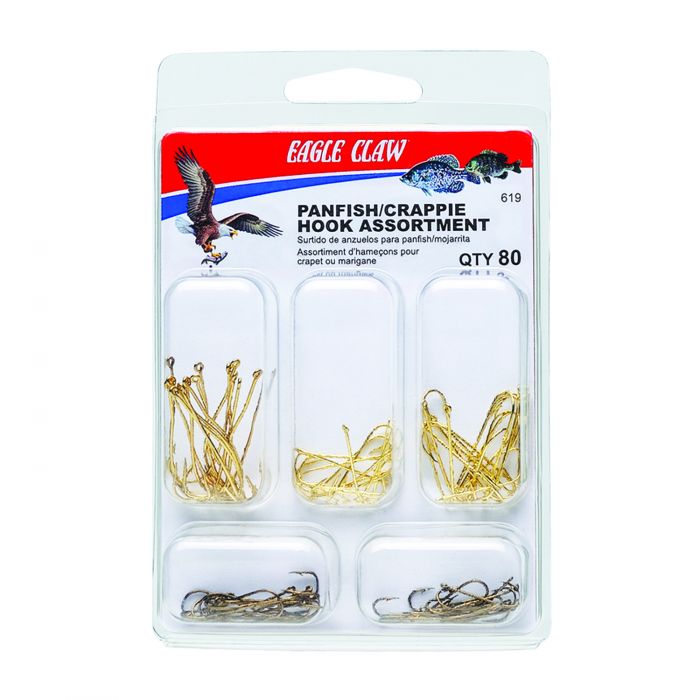 Eagle Claw 619H Panfish/Crappie 80-Piece Assorted Hook Kit