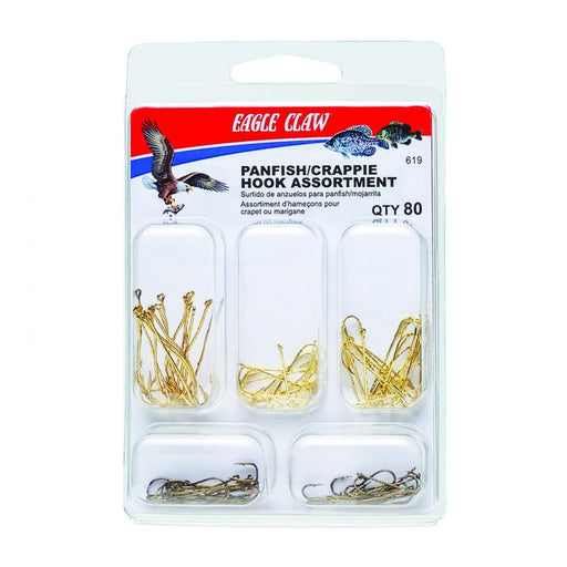 Eagle Claw 619H Panfish/Crappie 80-Piece Assorted Hook Kit Default Title