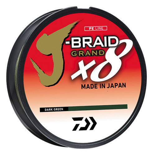6 pound braided fishing line Daiwa J-Braid Grand x8 Dark Green Braided Line 8 pound / 300 Yards