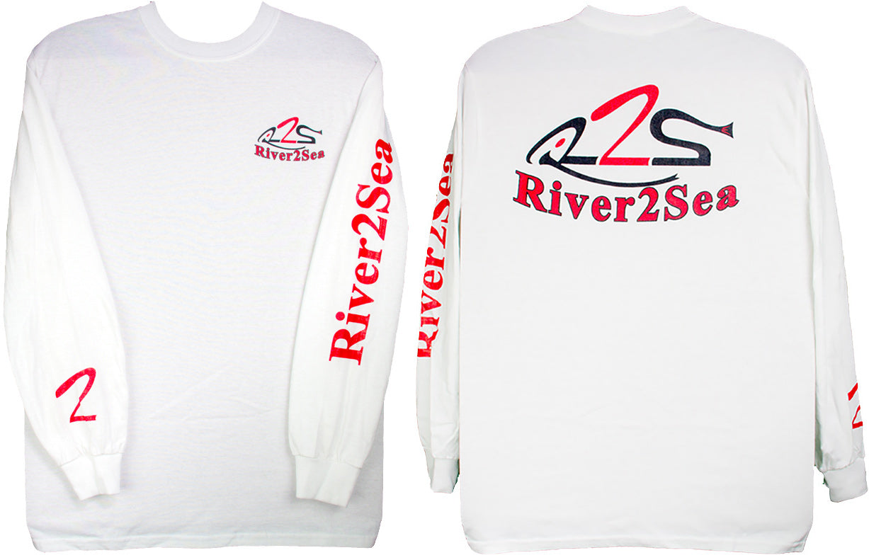 River2Sea Long Sleeve Logo T-Shirt, Women's, Size: Small, White