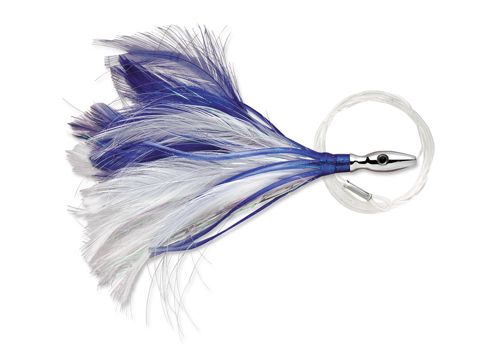 Williamson Rigged Flash Feather Blue/White / 4 inch