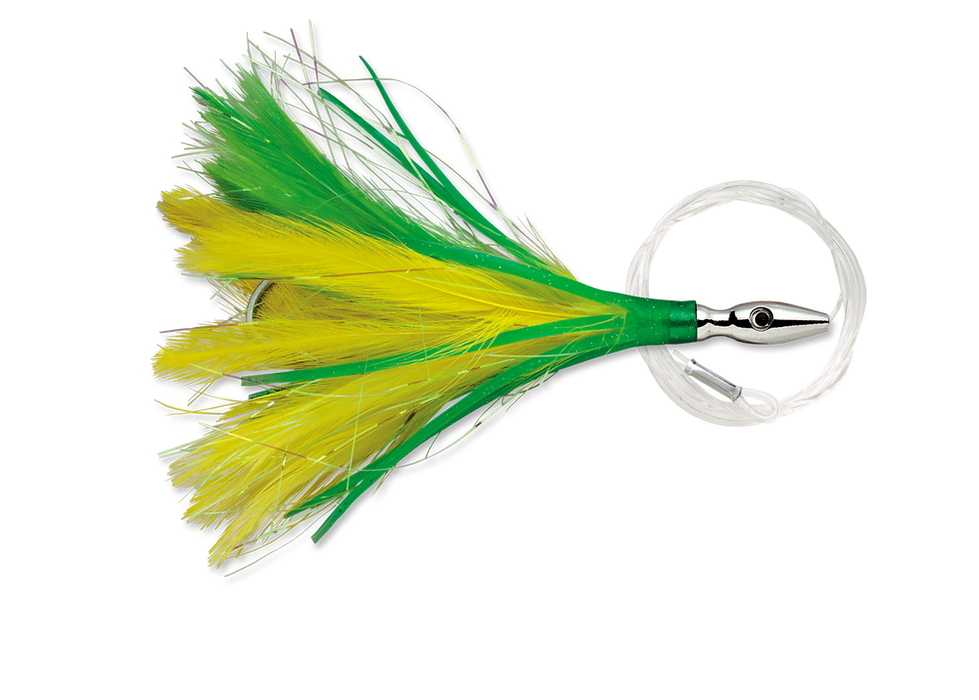Williamson Rigged Flash Feather Yellow/Green / 4 inch